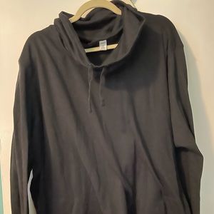 Black mock-neck sweatshirt